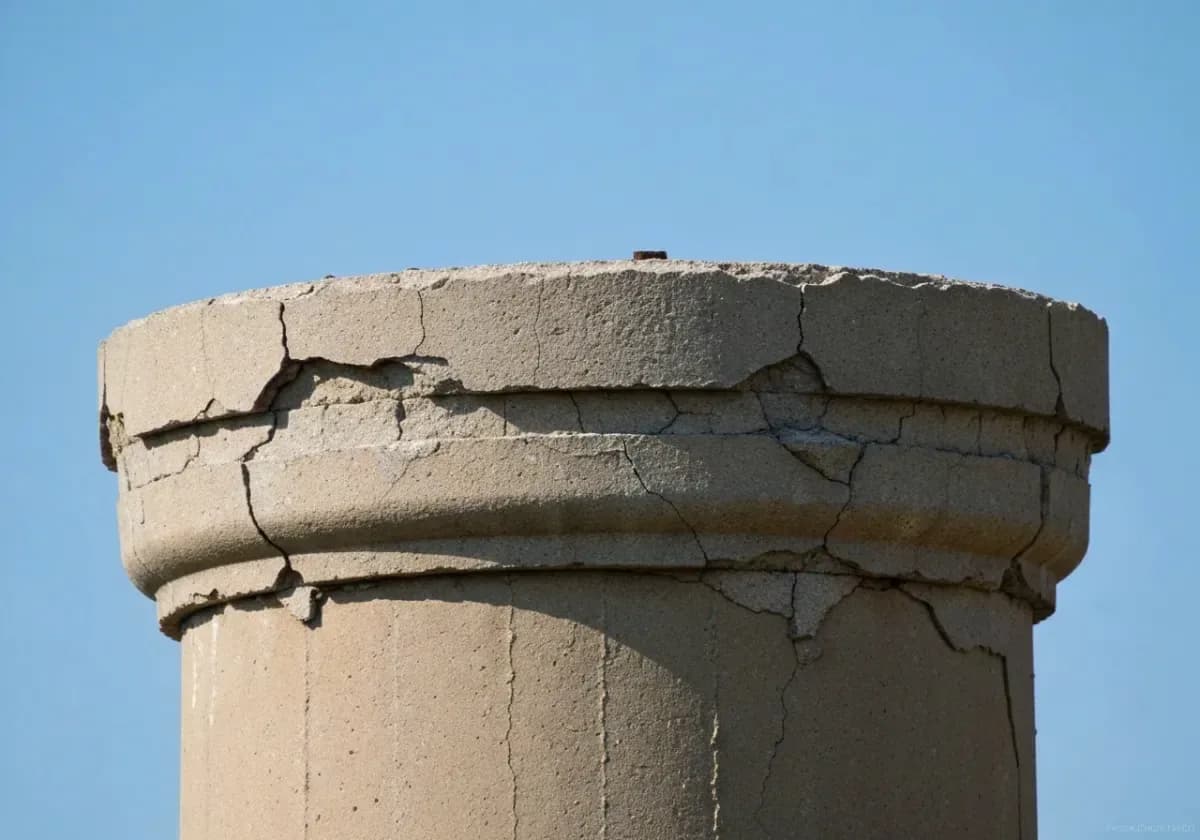 Before — masonry repair (crown / repointing): The crown recast and the top joints repointed — the water path closed at the source.