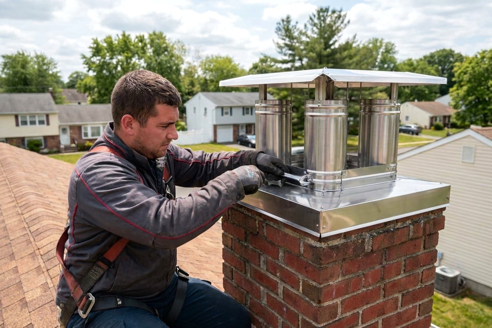 Chimney Cap Installation in Washington — stainless steel chimney cap installation