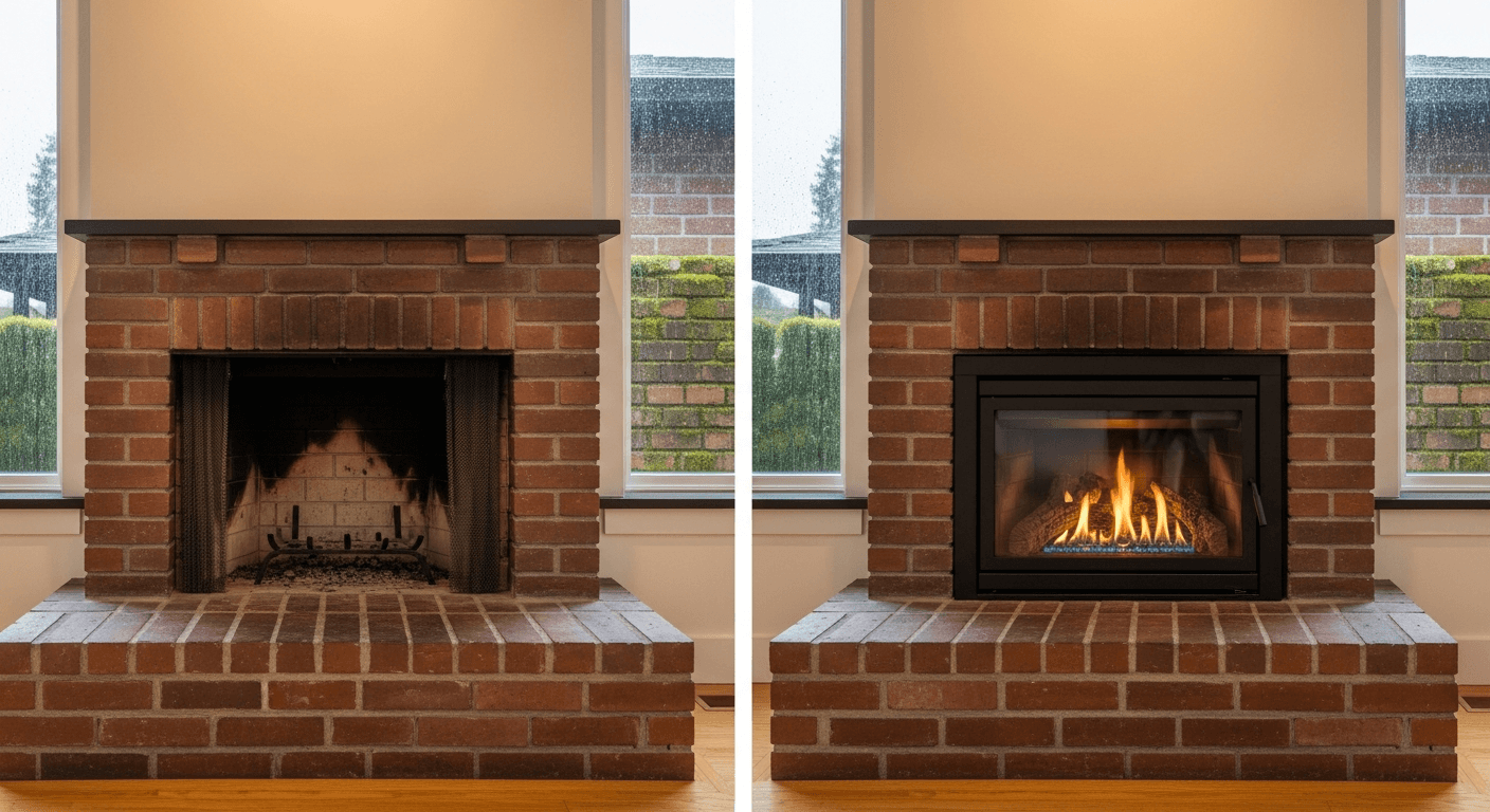 Gas Insert vs. Wood-Burning Fireplace in Bellevue, WA